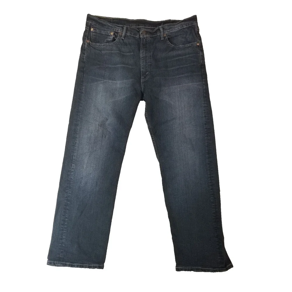Levi's 505 jeans men's 38x30 regular fit straight blue flex stretch‎ denim pants